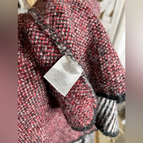 Joseph A Women's XS Knit Striped Sweater Long Open Cardigan Oversized Black Red - Picture 6 of 7